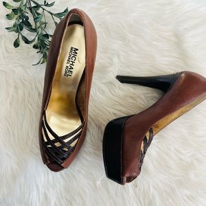 Michael Kors platform lattice heels 7